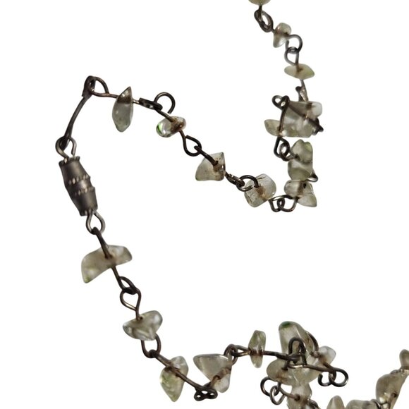 Vintage Green Gemstone Filigree Cross Necklace Religious Spiritual Jewelry - Picture 4 of 7